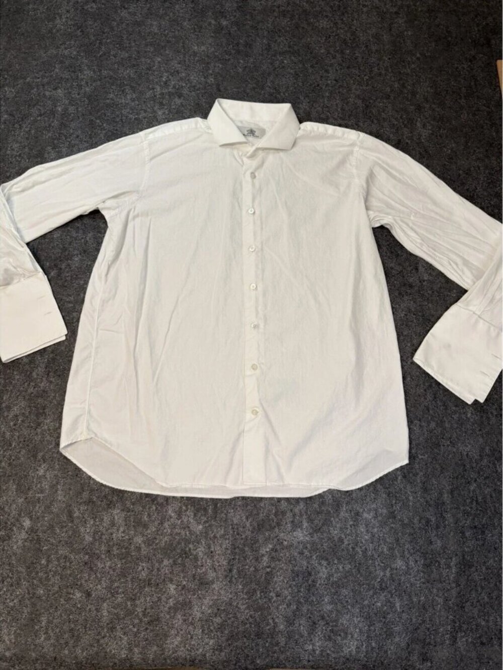 Report Oxxford Clothes Custom White Dress Shirt French Cuff Made USA Mens XL/XXL